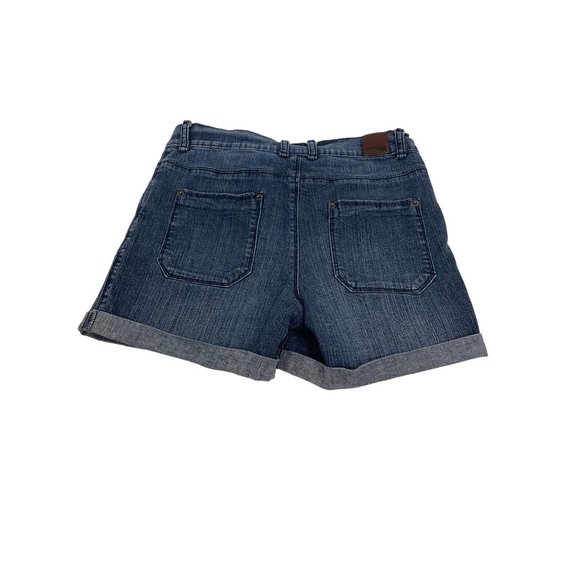 Express Jeans Women’s Denim Shorts 6 Blue 4-Pocket Zip & Button Stretchy - Picture 2 of 16